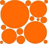 Orange Polka Dot Peel & Stick Wall Stickers Dorm