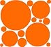 Orange Polka Dot Peel & Stick Wall Stickers Dorm