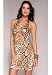 Halter Neck Reptile Print Dress With Center Cutout Feature