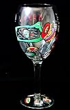 Casino Cards & Chips Design - Hand Painted - Grande Wine -16 oz.