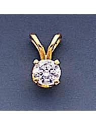 14k Gold 4.25mm Cubic Zirconia pendant