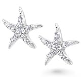 Bling Jewelry Designer Inspired Pave Diamond CZ Starfish Stud Earrings