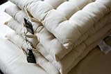 Cream Seat Pad 40x40cm a Chair Cushion with a Handle /100% Cotton/Homescapes Brand / Well Filled/Easy Care/ Washable At Home/ Normally Delivered Next Working Day at No Extra Cost