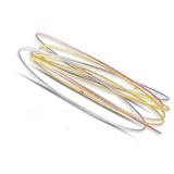 14K Tri-Color Gold Interlocking Bangle Bracelets - 8 inches