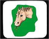Decorated Mouse Pad with head, equestrian, horse, leaves
