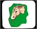 Decorated Mouse Pad with head, equestrian, horse, leaves