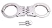 UZI UZI-HC-H-S High Tensile Steel Hinged Double Lock Handcuffs with Two Keys, Silver