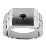 10k White Gold Men's Black Diamond Snake-Eye Dice Ring (1/4 cttw)