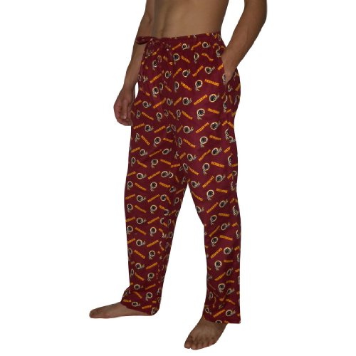 Mens NFL Washington Redskins Cotton Thermal Sleepwear / Pajama Pants - Red (Size: M)