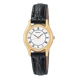 Seiko Ladies Black Leather Strap Watch #SXGN36 by Seiko