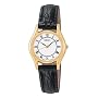 Seiko Women's Black Leather Strap Watch #SXGN36