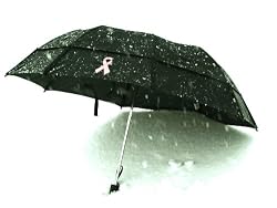 GustBuster Pink Ribbon - Metro Manual Umbrella, Jet Black
