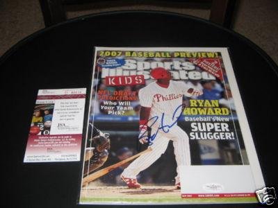 Ryan Howard Phillies Jsa Signed Sports Illustrated - Autographed MLB Magazines