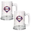 Philadelphia Phillies 2pc 15oz Glass Tankard Set- Primary Logo MLB Baseball