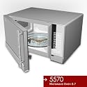 Miallegro 5570 Smart Microwave Oven 0.7 Cu-ft w/ Stainless Steel Front and Mirror Door - settings menu in SPANISH