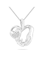 Diamond Mom Pendant in .925 Sterling Silver