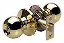 Master Lock BAO0303 Ball Knob Privacy Door Hardware with SilvaBond Antimicrobial Protected Finish, Polished Brass
