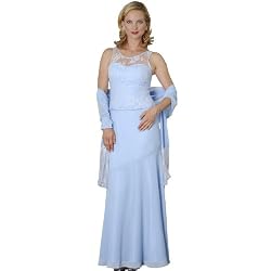 Sean Collection Sky Dress with Matching Shawl- Mother of Bride & Groom Dress. Mothers Dress Gown. Womens Long Evening Gown by Sean Collection (7282)