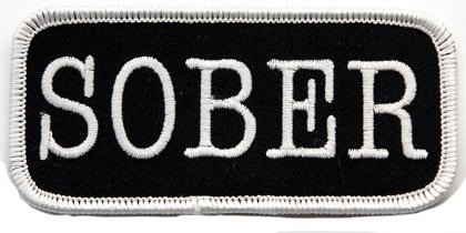 Sober Embroidered Patch 12-Step Recovery Iron-On Biker Symbol