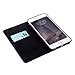 Nouske iPhone 6/6S Flip Folio Wallet Stand up Credit Card Holder Leather Case Cover Holster/Magnetic Closure/TPU bumper/360 Full Body protection, Black