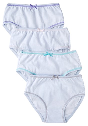 Sportoli™ Girls Ultra Soft 100% Cotton White and Assorted Colors Panties - White (Size 7/8)