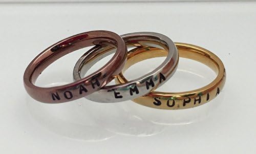 Name Rings Personalized Stackable for Women