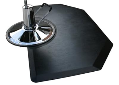 Rhino Mats CCL35SH Comfort Craft Lite Salon Hexagon Mat, 3' Width x 5' Length x 1/2" Thickness, Black