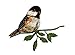 ID 0551Z Chickadee Bird Patch Small Swallow Perch Embroidered Iron On Applique