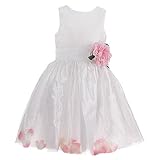 IMAGE OF Sophias Style Little Girls White Easter Flower Girl Pink Petal Dress 5