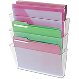 Universal 53682 3 Pocket Wall File Starter Set, Letter, Clear