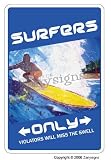 SURFERS ONLY ~Sign~ parking surf board surfer wax gift