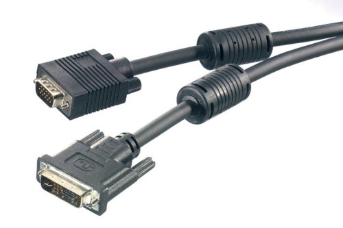 Vivanco CK 189/2 DVI-I VGA Digital/Analog Monitor Anschlusskabel DVI-I-Stecker auf 15 pol. HD-Stecker, 1,8 m
