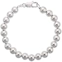 Sterling Silver 8 mm Italian Bead Bracelet, 7.5 inch