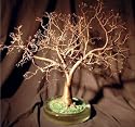 Bonsai Boy's Wire Bonsai Tree Sculpture - Copper Oak With Hammered Leaves<br>19"Hx18"Wx18"D