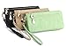 Leiwo Women's Matte PU Leather Double Zipper Coin Purse Card Holder Wallet
