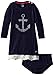 Nautica Baby-Girls Infant Sweater Dress with Puff Glitter Printed Anchor