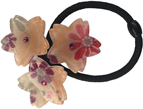 Moeni Tri Flower Handmade Japanese Ponytail Holder Hair Elastic Tie Ponies