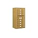 Salsbury Industries 3809S-07GFU 4C Surface Mounted Horizontal Mailbox, Front Loading, Single Column, 7 Mb1 Doors, Sups Access, Gold