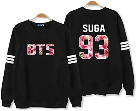 KPOP BTS Bangtan Boys Coat Monster Round neck Long sleeve unisex Fans Hoodie Black color (M, SUGA)