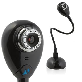 Hue HD USB webcam (black) with built-in mic for Windows & Mac - Skype, MSN, Yahoo, iChat