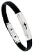  : Adjustable 8' Surgical Steel & Rubber Cross Bracelet almost 3/8' (9 mm) wide.