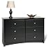 Sonoma Condo Sized 6 Drawer Dresser in Black Finish Image