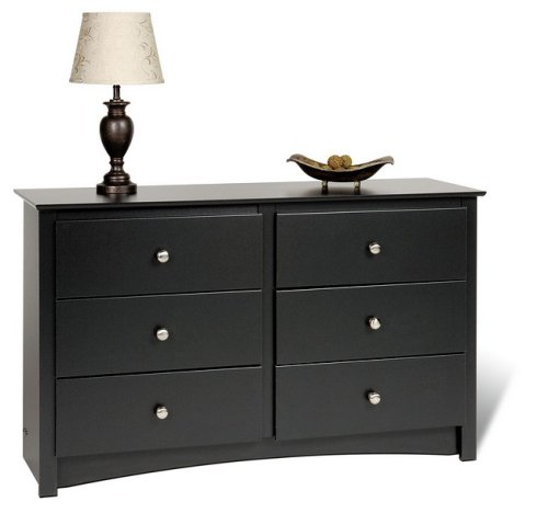 Kitchen: Sonoma Condo Sized 6 Drawer Dresser in Black Finish
