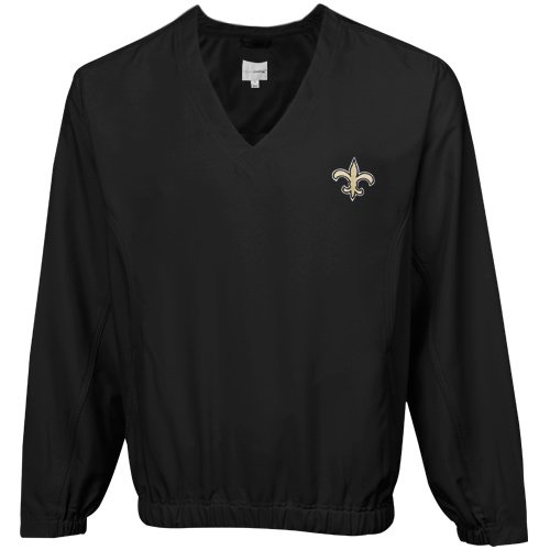 Cutter & Buck New Orleans Saints Black Astute Performance Pullover Windshirt (XX-Large)