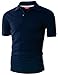 Ohoo Mens Slim Fit Short Sleeve Polo Comfort Soft Fine Cotton Blend Shirt