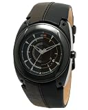 DFactory Men's DFB009WBB White Label Black Dial Brown and Black Leather Watch