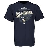 Majestic Milwaukee Brewers Youth Navy Blue Momentum T-shirt