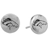 Team Titanium Denver Broncos Steel Button Logo Earrings