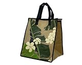 Large Insulated Hot/Cold Reusable Grocery Bag (Set of 3) - Banana Leaf/Tan