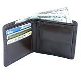 Leatherbay Double Fold Wallet with Pocket - Dark Brown